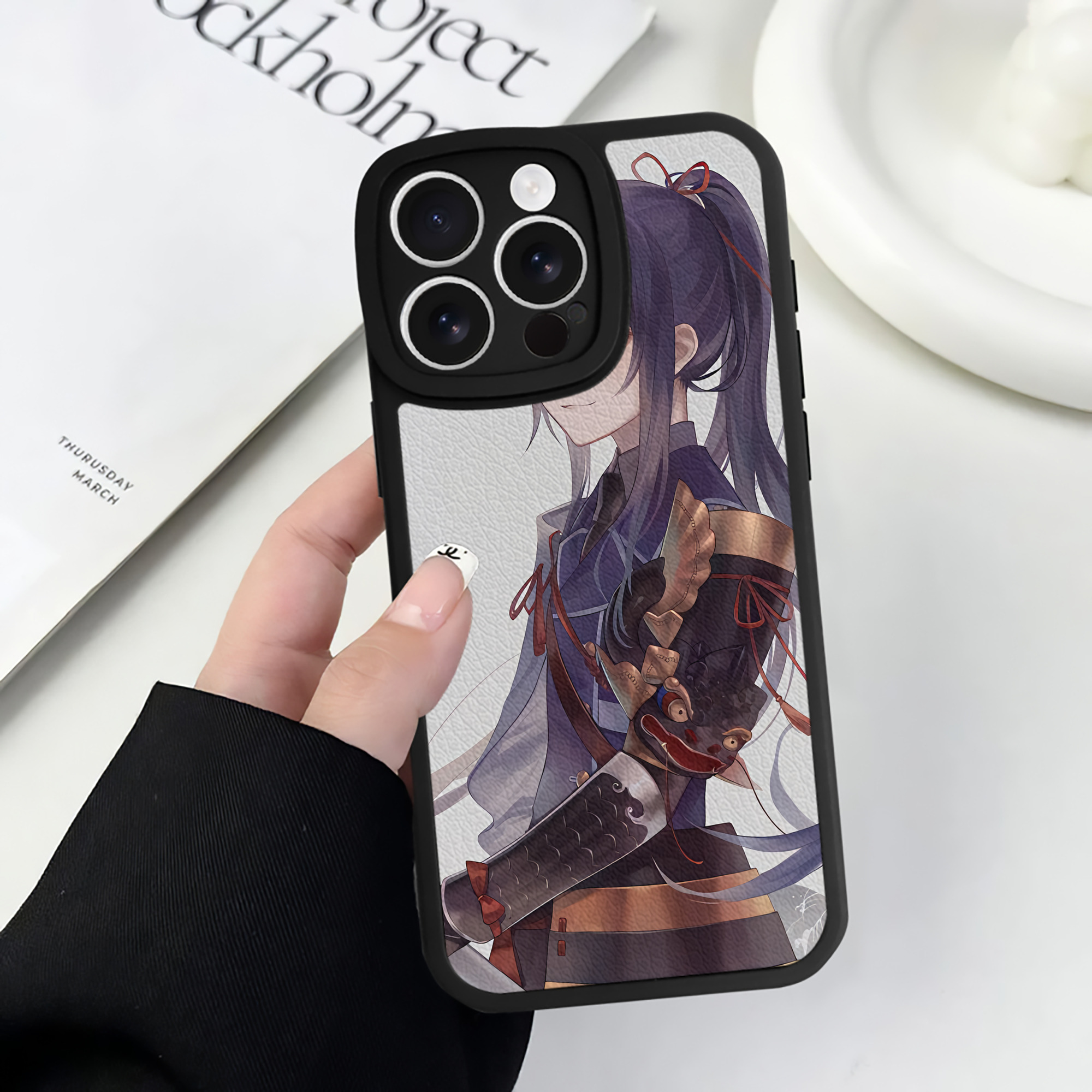 （画像用） 刀剣乱舞 Touken Ranbu 【iPhone 16シリーズ対応】シリコンスマホケース（レザー調） 材質：シリコン